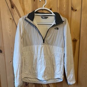 The North Face Beige and Black Quarter-Zip Jacket